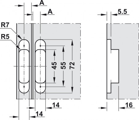 Balama lemn 18mm pentru montare ascunsa Hafele 341.24.735