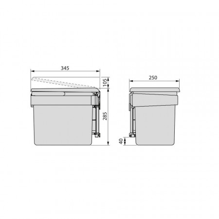Cos gunoi Prestige 15L antracit