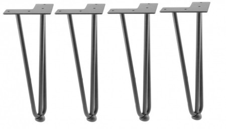 Set 4 picioare masa ARTO 3R negru mat H304/H406/H711