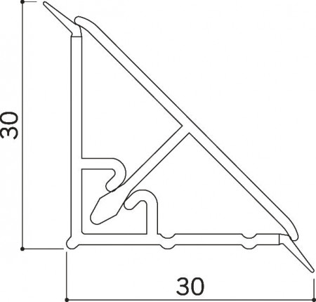 Antistrop triunghiular, finisaj Aluminiu/Alb/Negru Mat, 4m Hafele