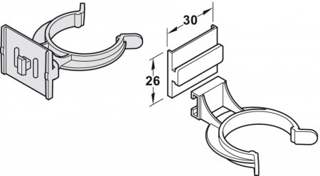 Clips plinta PVC pentru picioare Axilo 637.38.355 Häfele