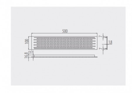 Grila de aerisire perforatii ovale mici alb schita 