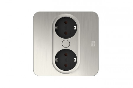 Priza Twist2 patrata 2xShuko otel inoxidabil 230V 946.001  Bachmann
