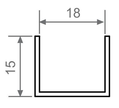 Profil orizontal alb 3m sistem usi glisante Galex Practik 18mm