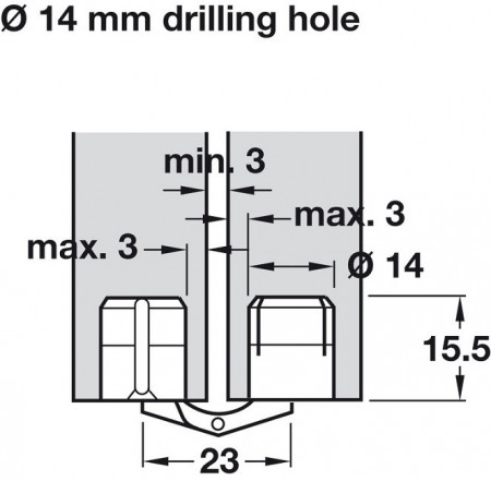 Balama Zysa pentru grosimi ale lemnului 20-26mm alama 341.13.507 Hafele