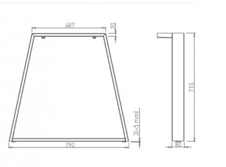 Picior masa/birou A-LEG H715 aluminiu