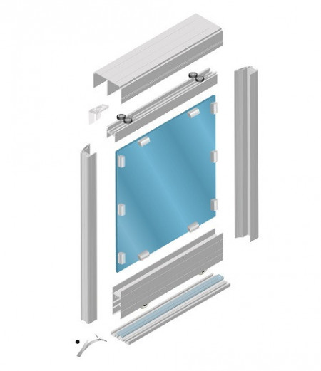 Profil vertical Libra aluminiu/bronz 2.7m sistem usi glisante Blue18 Sevroll
