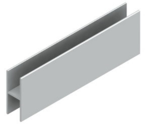 Profil H aluminiu 4000mm sistem usi glisante Terra 10mm Syskor