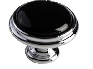 Buton mobila P77.07.00.CLG crom cu portelan negru Giusti