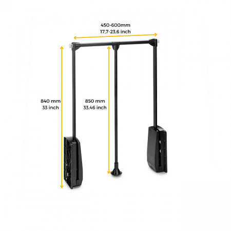 Lift pentru haine 12kg  negru accesorii dressing Hack