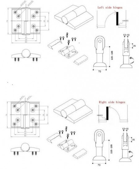 Set accesorii cabine toaleta plastic gri
