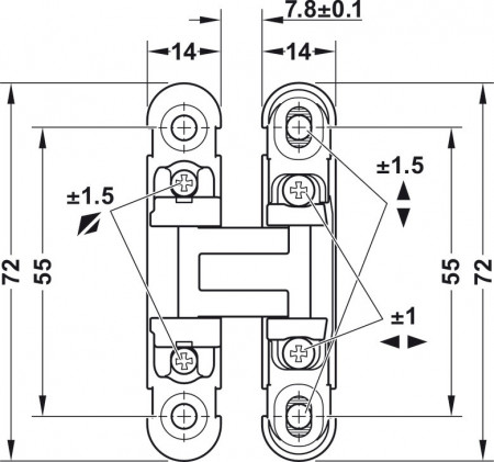 Balama lemn 18mm pentru montare ascunsa Hafele 341.24.735