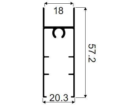 Profil orizontal inferior aluminiu 3m sistem usi glisante Blue18 Sevroll