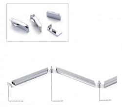 Accesorii antistrop dreptunghiular H11mm ALUMINIU/INOX 044 montaj culcat