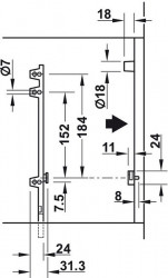 Pantofar cu 1 rand alb 892.14.719 Hafele