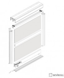 Profil orizontal superior 3m aluminiu sistem usi glisante LINE-PAX Sevroll
