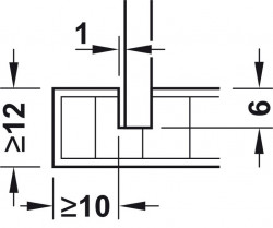 Conector Ixconnect pentru peretele din spate pentru montare in canal 260.09.560 Hafele