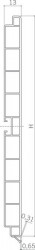 Plinta bucatarie H120 Aluminiu 4m 713.58.204 Hafele
