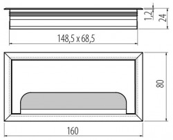 Trecere cablu dreptunghiulara 80x160mm gri