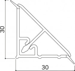 Antistrop triunghiular, finisaj Aluminiu/Alb/Negru Mat, 4m Hafele