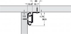 Mecanism masa extensibila, sincron 1 placa 60kg 642.59.902 Hafele