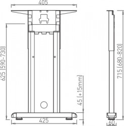 Picior birou Work Desk bar