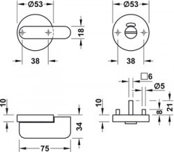 Set butoni inox usa, accesorii compartimentari toalete