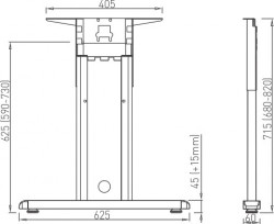Picior birou Work Desk bar