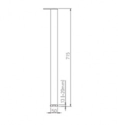 Picior masa Romb H710 50mm aluminiu