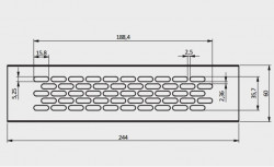 Grila de aerisire 245x60 mm perforatii ovale negru