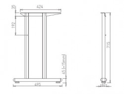Picior birou Ava C500 aluminiu sistem Back