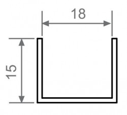 Profil orizontal alb 3m sistem usi glisante Galex Practik 18mm