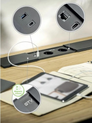 Priza incorporabila PRESTINO 2xSCHUKO, USB A+C, RJ45, HDMI