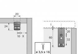 Amortizor usa balama aplicata Intermat/Ecomat Hettich