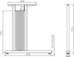Picior birou Como Desk bar