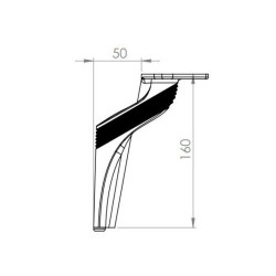 Picior mobila Efes H160mm negru mat