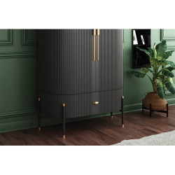 Picior mobila Slide Single H140mm negru mat