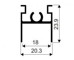 Profil orizontal superior aluminiu 4m sistem usi glisante Blue18 Frame Sevroll