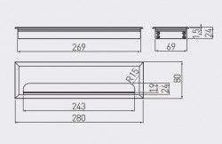 Trecere cablu dreptunghiulara 80x280mm gri