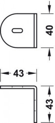 Conector 90º panou-perete, accesorii compartimentari toalete