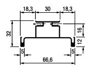Maner Gola vertical intermediar aluminiu 2.6m Syskor