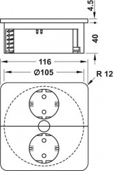 Priza Twist2 patrata 2xShuko otel inoxidabil 230V 946.001  Bachmann