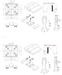 Set accesorii cabine toaleta plastic gri