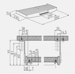 Suport pentru tastatura si mouse cu glisiera 27mm, gri 