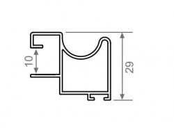 Profil orizontal aluminiu 3m Galex Trend 10mm