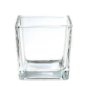 vaza patrata sticla transparenta
