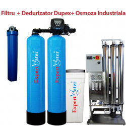 Pachet Osmoza 750 l/h+ Dedurizator 75 duplex + Filtru pentru SPALATORIE AUTO cu 5-6 piste SELF