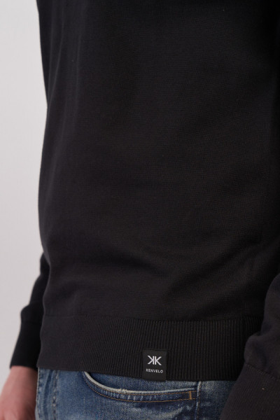Kenvelo - Pulover uni cu maneca lunga barbat si logo aplicat