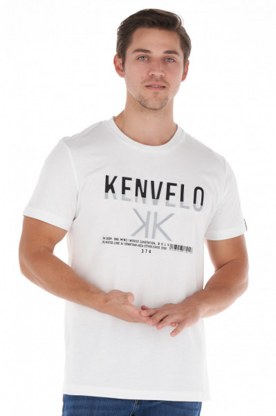 KVL - Tricou barbat din bumbac cu model logo texturat