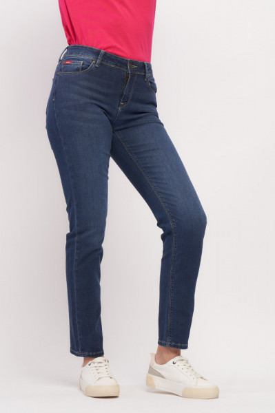Lee Cooper - Blugi dama girlfriend cu aspect usor decolorat cu logo